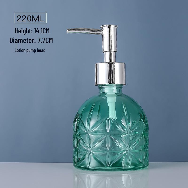Stylish Glass Refill Bottle for Hand Sanitizer, Lotion, Shampoo, Shower Gel - Press-Type for Home Bathroom
