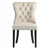 Silla moderna clásica beige de terciopelo acolchado con aldaba metálica Furnitex
