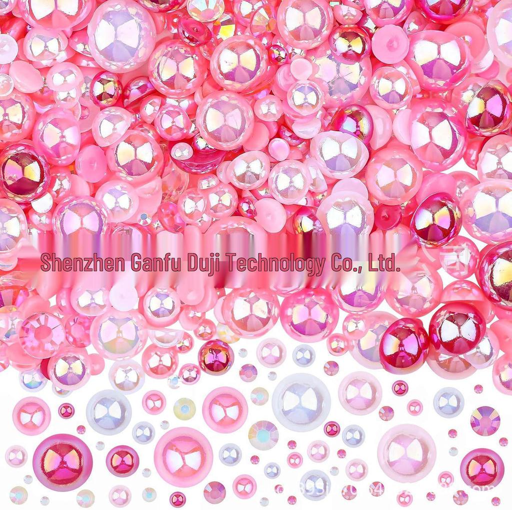 Multi-color Half Pearl Nail & Craft Embellishments for Nails, Phone Cases, Earrings & Hair Clips