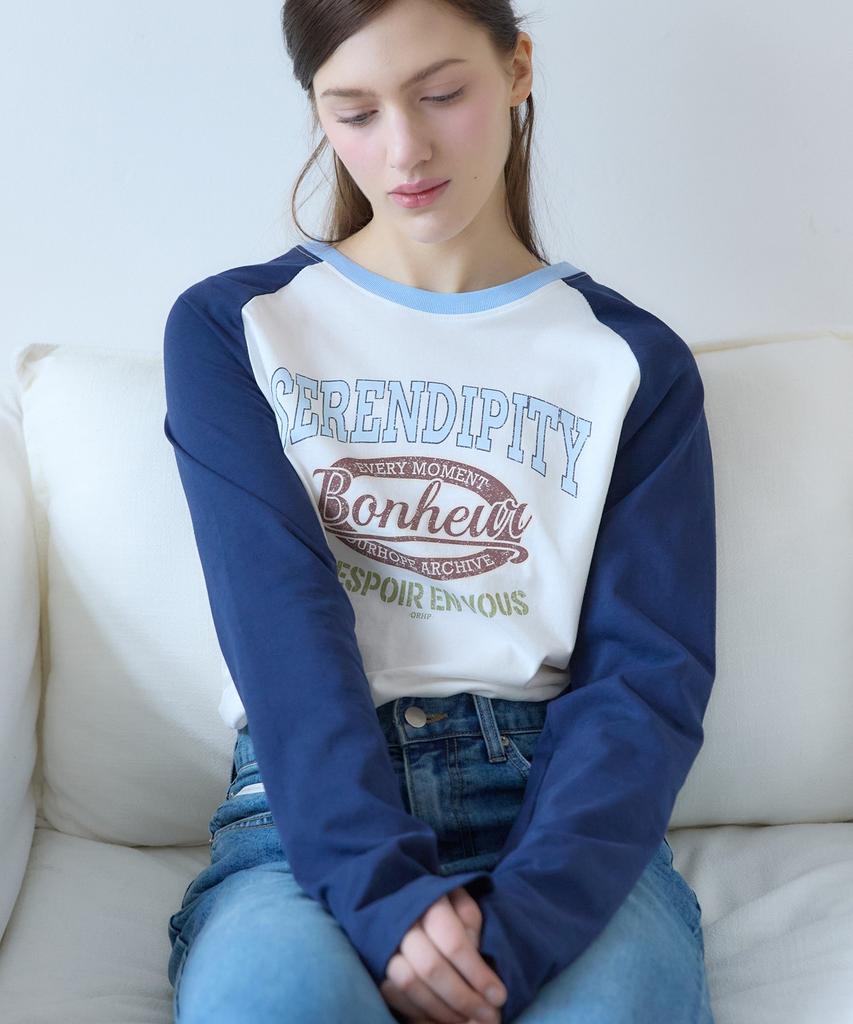OURHOPE Serendipity Raglan T-Shirt - Navy