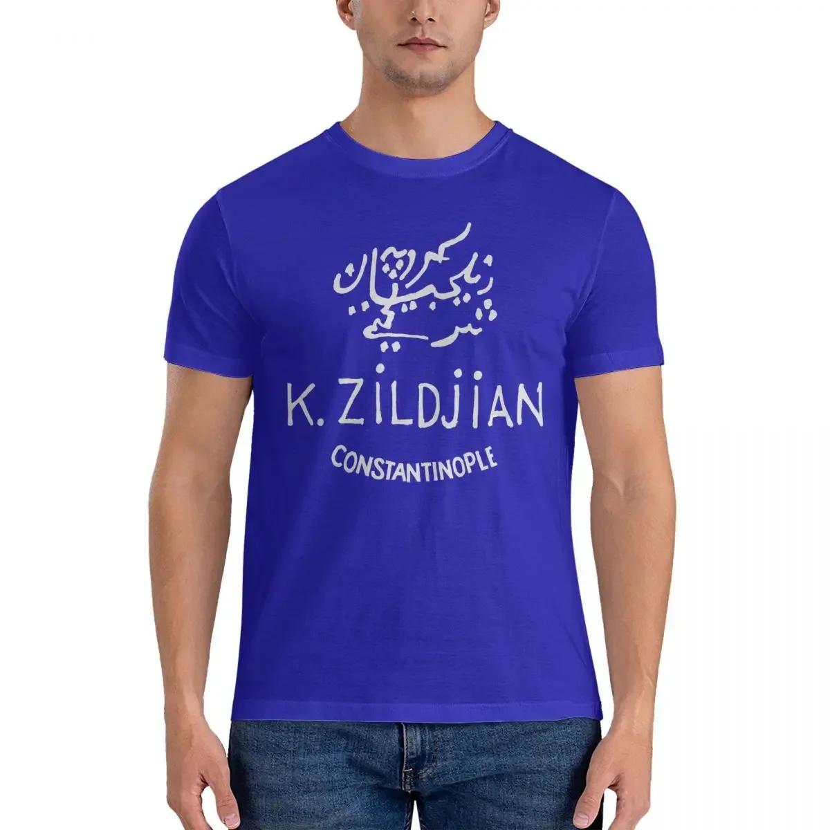 Leisure Constantinople, White Logo T-Shirt Men Crewneck Pure Cotton T Shirts Zildjian Short Sleeve Tee Shirt Summer Clothing XXXXL