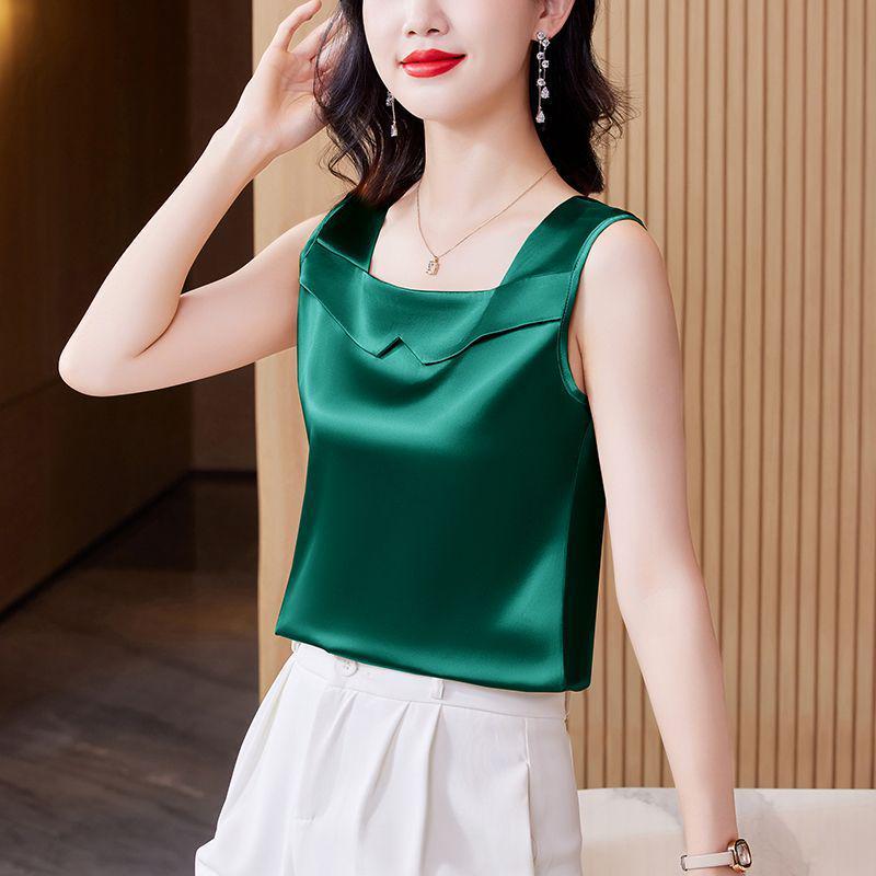 Plus Size Satin Camisole - New Summer Style Sleeveless Outerwear & Innerwear Top for Women