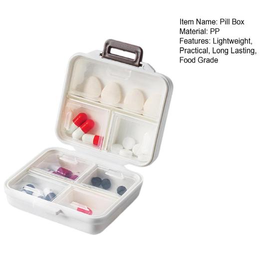 Pill Storage Box Food Grade Compact Size Multi-compartments Good Seal Effect Large Capacity Item Storage Reusable 7 Grids Tablet