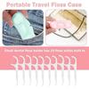 Portable Dental Floss Holder Case, 6 Travel Packs of Dental Floss with 60 Small Dental Floss Holders Toothpick Dispenser