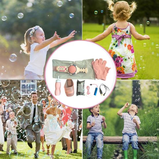 Bubble Machine with Elastic Smoke Effects Lighting Immersive Party Fog Bubbles Machine Parent-Child Interactive Bubble Maker for Friends Children