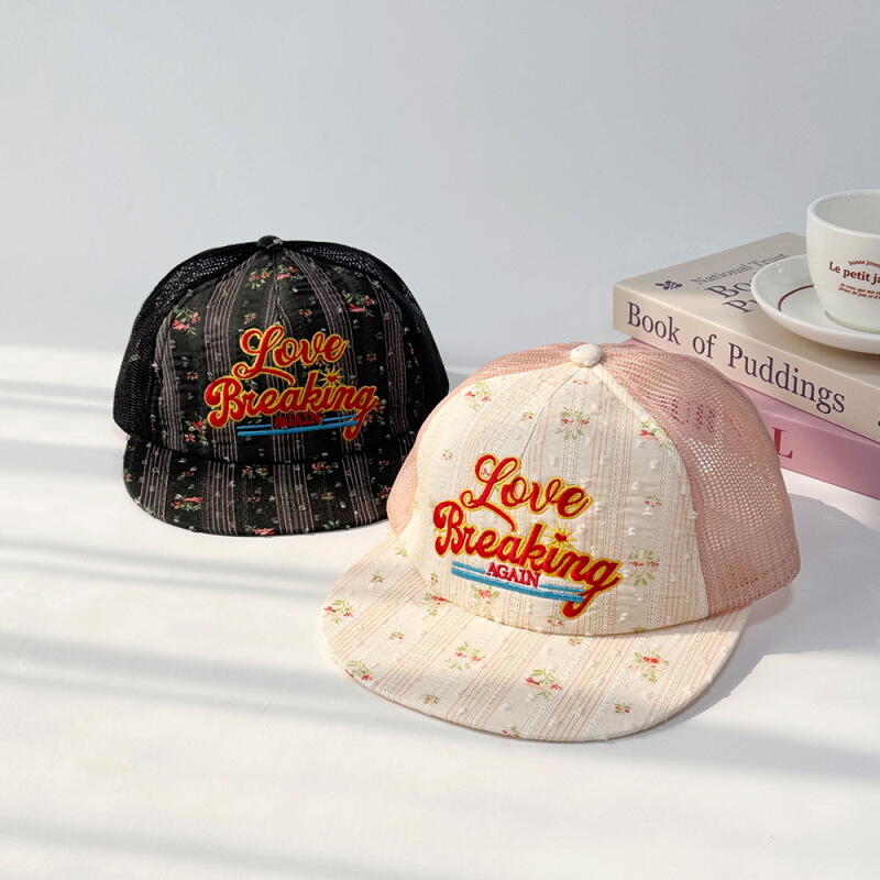 Women s Mixed-Brim Baseball Mesh Hat C8303_Black