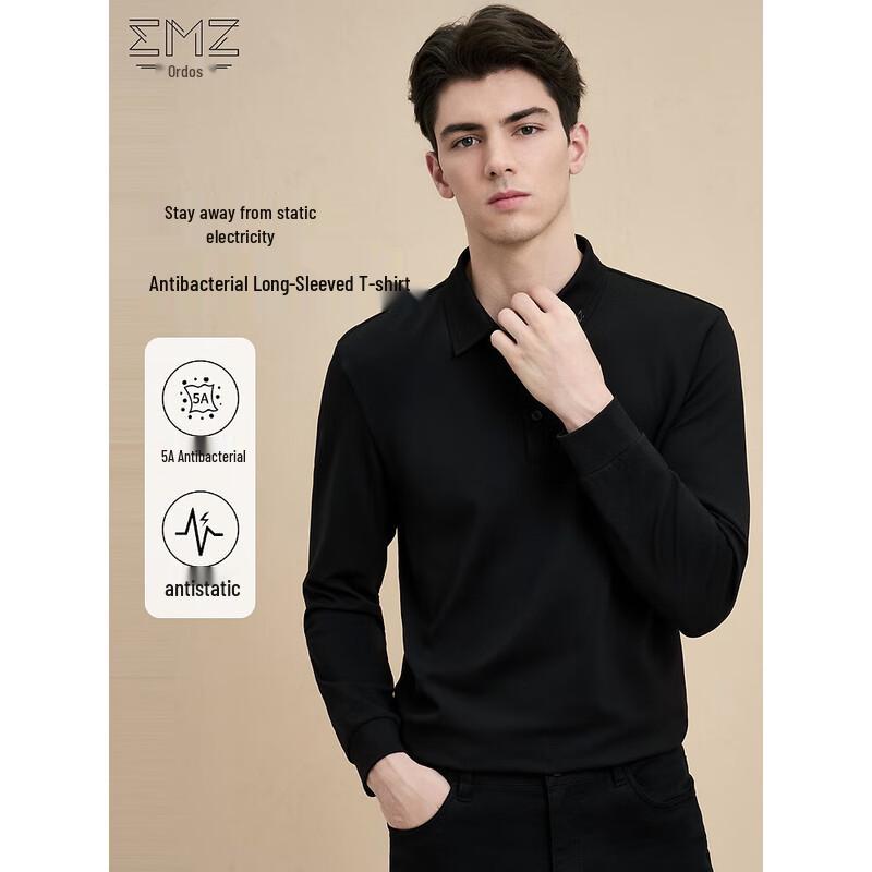 Erdos (EMZ) Men s Warm Casual Lapel Stretch Long Sleeve Polo Shirt M