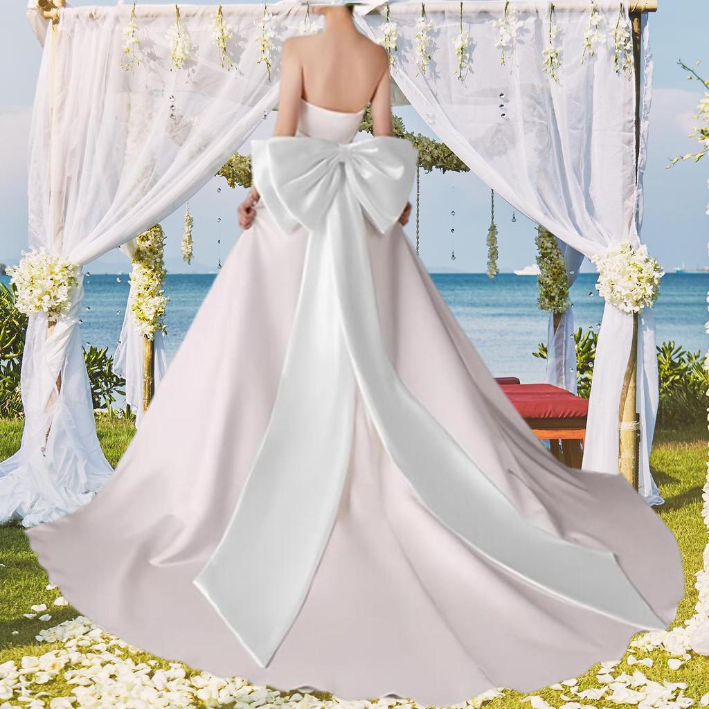 Satin Große Schleife Abnehmbar Elegant mit Brosche für Outfit-Accessoires Braut Festlich