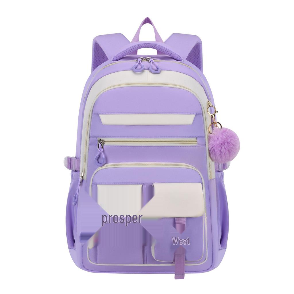 Set Zaino Viola 3 Pezzi: Zaino Scolastico, Borsa Pranzo e Borsone per Libri per Studenti