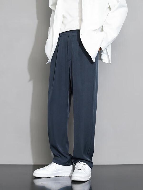 Dingfengbaoluo Men's Loose Fit Straight Leg Casual Trousers
