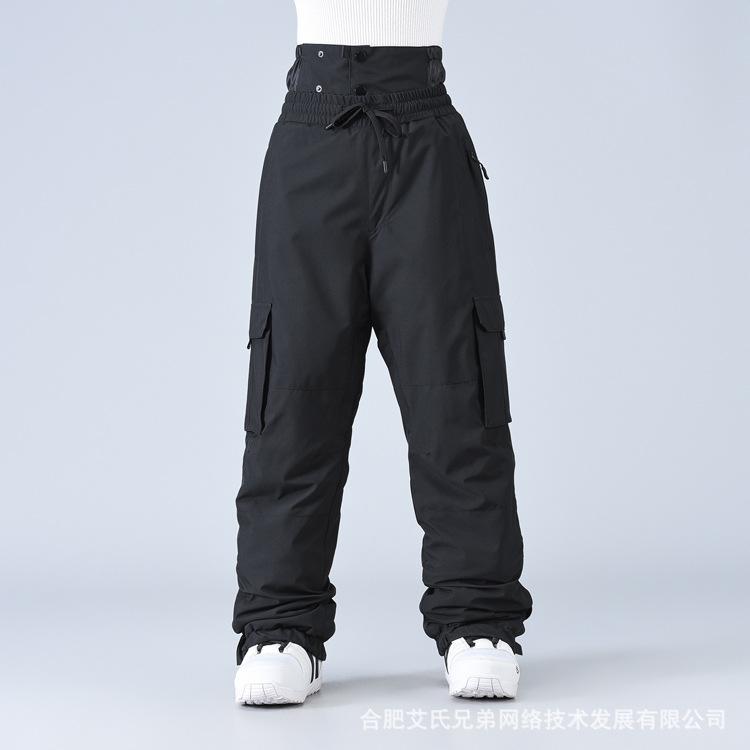 New Snowboard Pants Men Winter Ski Pants Women Windproof Waterproof Warm Overalls Couple Snow Trousers Elastic Waist
