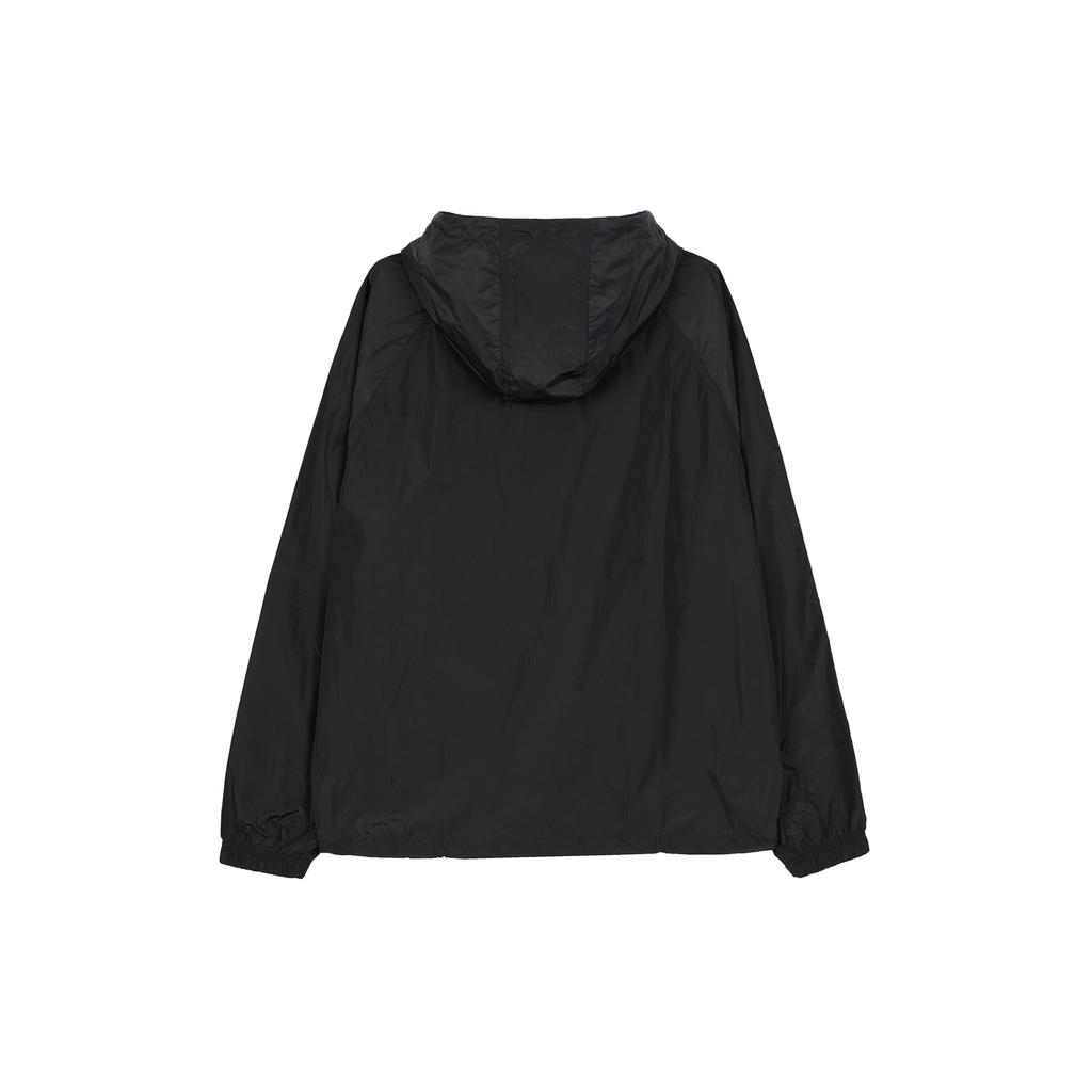 Adidas Originals Trefoil Logo Print Hooded Drawstring Jacket Men Outerwear Black HS2066