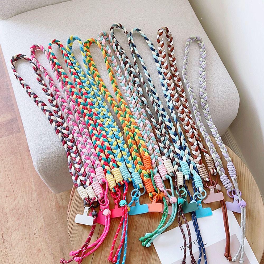 Hand Weaving Mobile Phone Lanyard Adjustable Crossbody Phone Strap Durable Mobile Phone Straps
