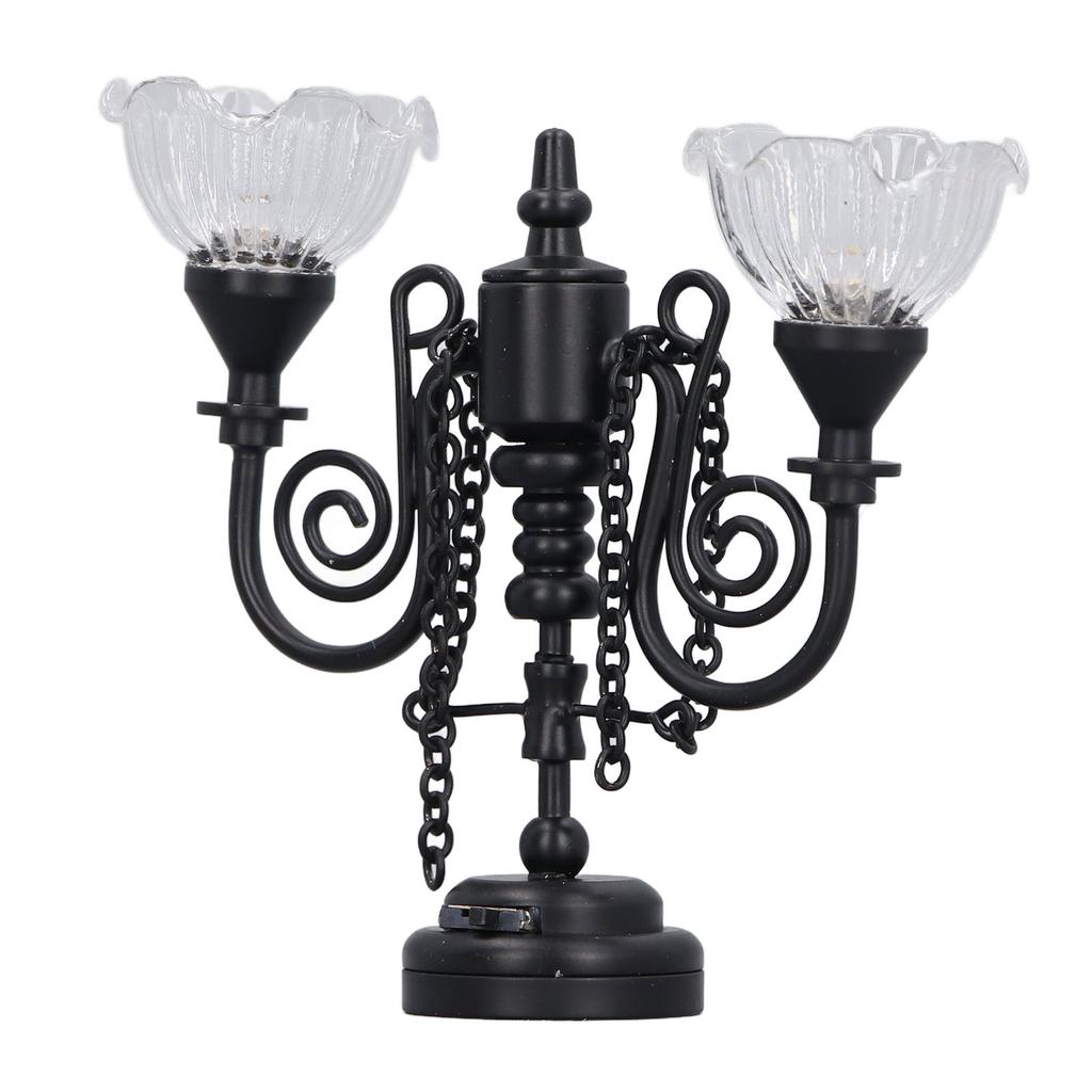Ceiling Light Multipurpose Retro Exquisite Simulation Innovative Double Hd Flower 1:12 Scale Miniature Ceiling Lamp