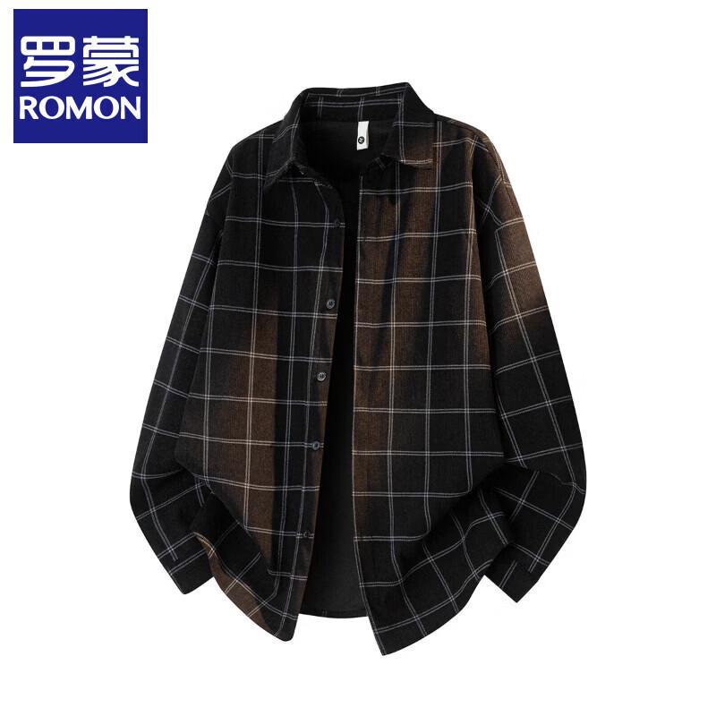 Men's Casual Plaid Long-Sleeve Oversized Shirt