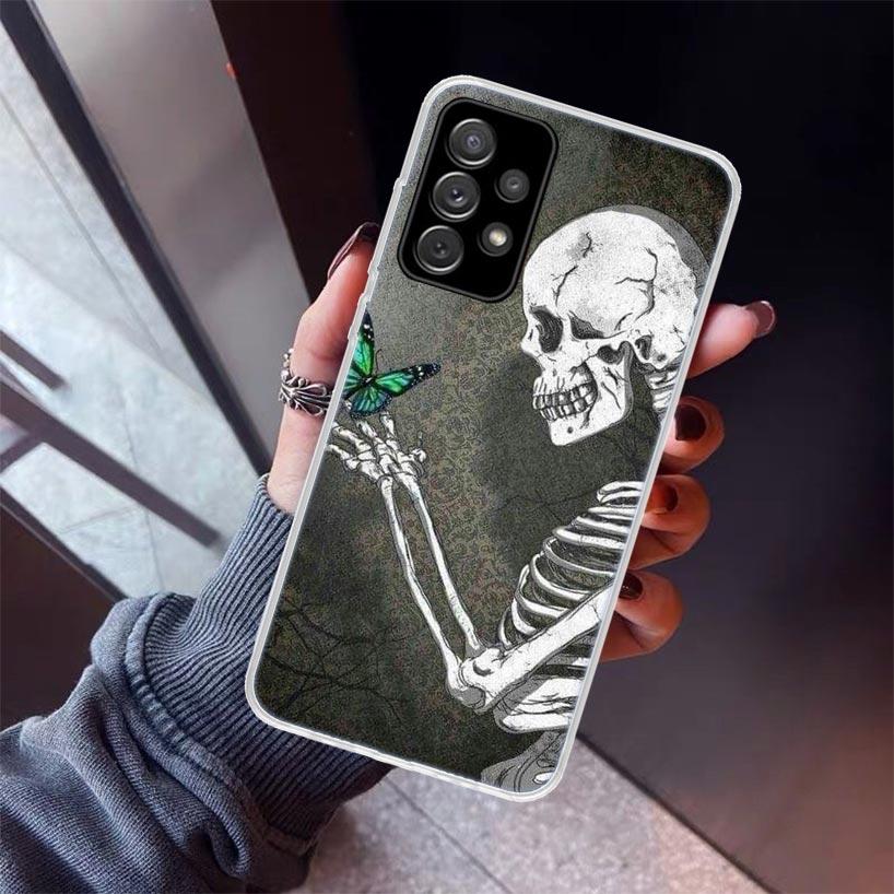 Gothic Fashion Skull Phone Case For Samsung Galaxy A17 A57 A37 A16 A26 A36 A56 A15 A25 A35 A55 A14 A13 A54 A53 A34 A24 A33 A23 G