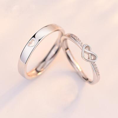 2 Stücke Liebhaber Paar Zirkon Einstellbare Ringe Liebe Strass Öffnung Ring Für Männer Frauen Hochzeit Verlobung Romantische Schmuck Geschenke