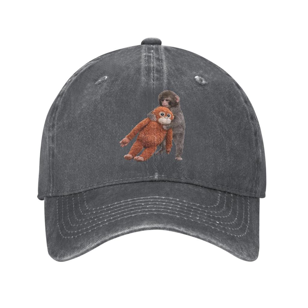 Baby Macaque Hugging Punch Monkey Baseball Cap Vintage Distressed Washed  Snapback Hat Unisex Outdoor Running Golf Soft Hats Cap
