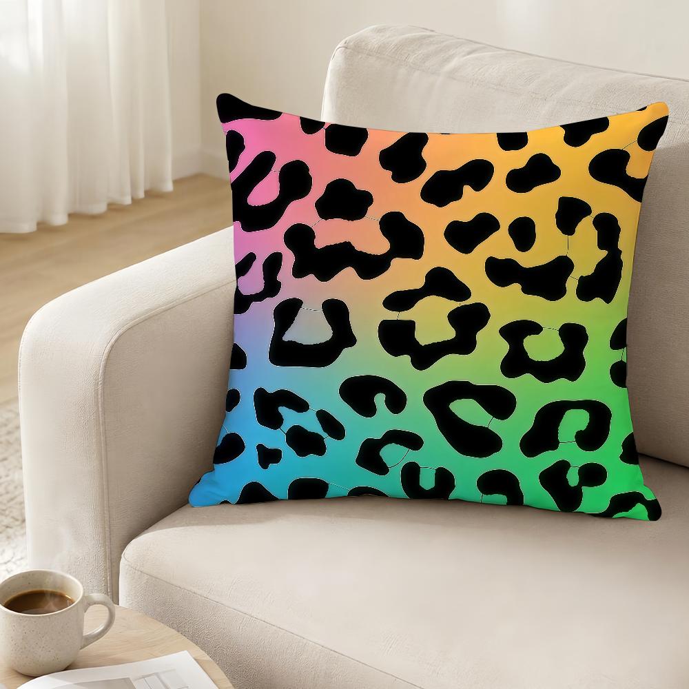 Leopard Print Cushion Cover Antidustmite Sofa Cushion Decorative Office Cover Lounge Area Indoor Outdoor Use