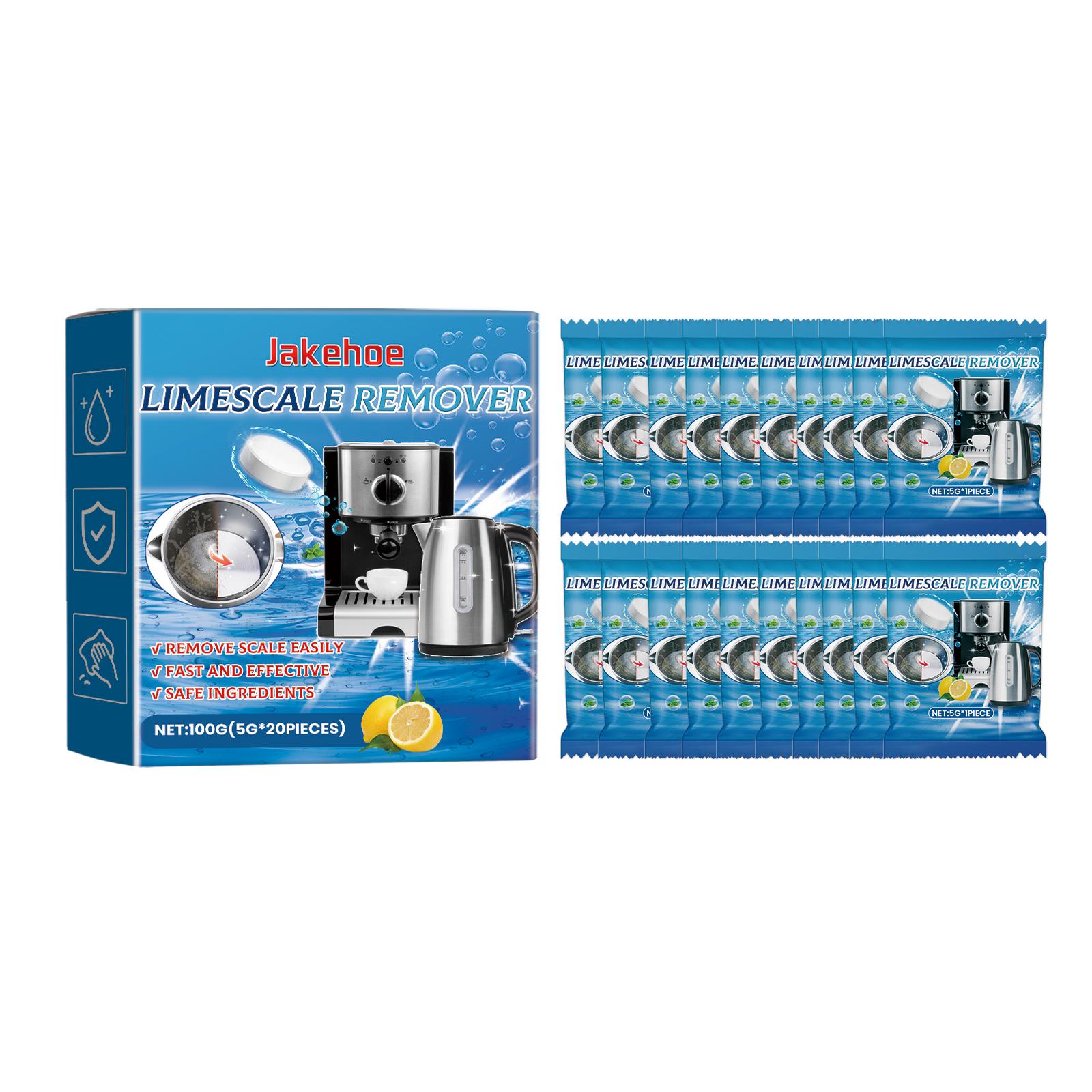 

20PCS Kettle Descaler For Removing Water Stains Teapot Stain Remover Coffee Machine Cleaner Kettle And Cup Cleaning Tablets 1box