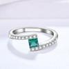100 % 925 Sterling Silber Kreiert Moissanit 1,0 Karat Smaragd Edelstein Geburtsstein Hochzeit Verlobungsring Edler Schmuck