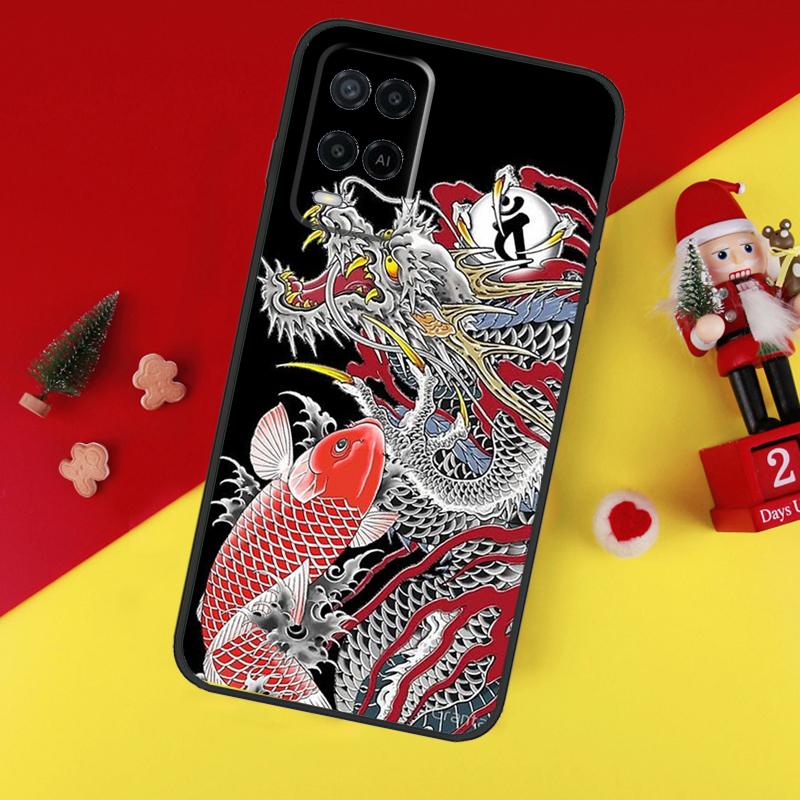 Japanese Dragon Style Case For Oppo A5 A6 Pro A15 A57 A17 A54 A74 A94 A76 A16 A96 A40 A60 A80 A18 A38 A58 A78 A98
