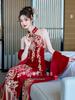 2026 Elegant Chinese Qipao Bridal Set: Engagement Ceremony & Toasting Dress with Shawl