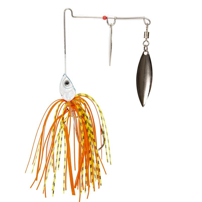 Anti-Snagging Rotating Spinnerbait JIG Whisker Man Long-Cast Lure with Bionic Lead Head and Artificial Fish Bait