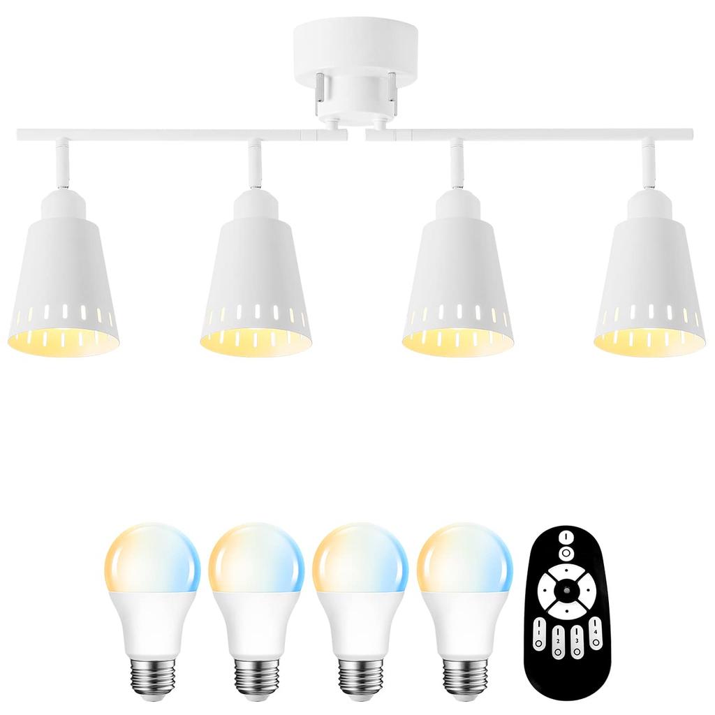 ANWIO 4-Light Ceiling Light, Spotlight, Suitable for rooms up to 6 or 8 tatami mats, 8.3W Power Consumption (60W Equivalent), 900LM, E26 Base, Nordic