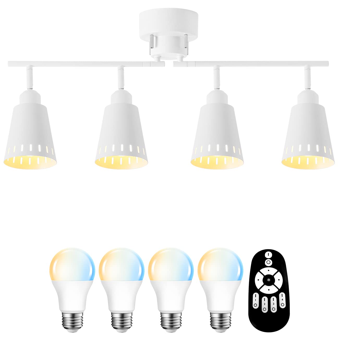 

ANWIO 4-Light Ceiling Light, Spotlight, Suitable for rooms up to 6 or 8 tatami mats, 8.3W Power Consumption (60W Equivalent), 900LM, E26 Base, Nordic