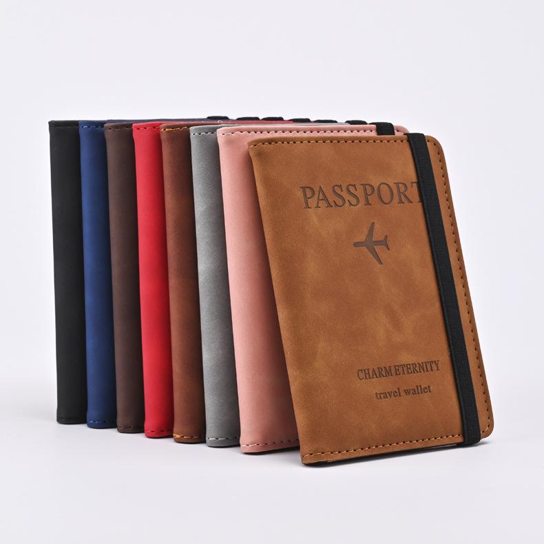 Retro Leather Passport Holder & Travel Organizer: Stylish Document, Boarding Pass, and Card Storage Case