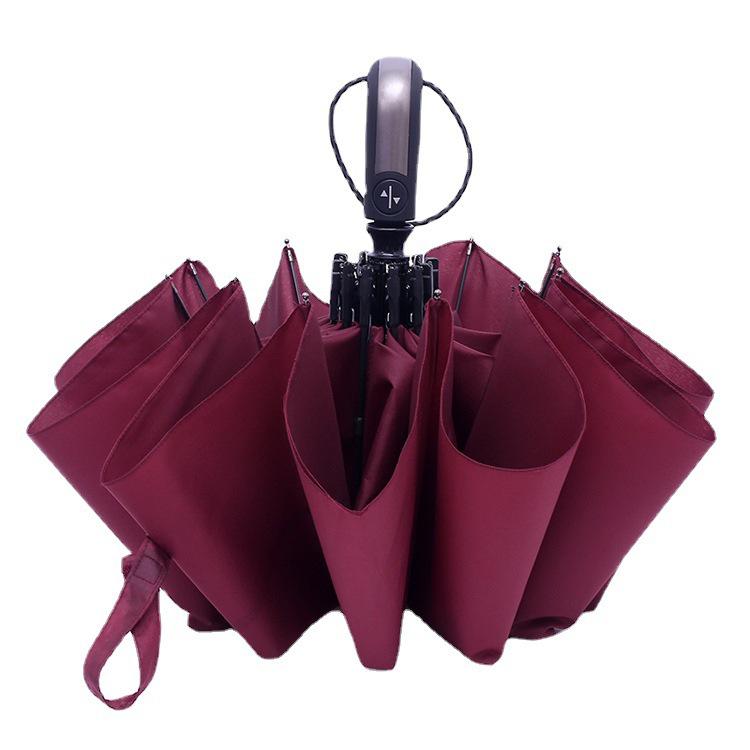 Men's XL 10-Rib Dual-Use Automatic Folding Umbrella for Sun & Rain