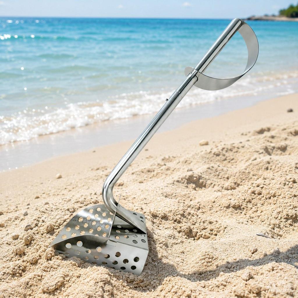 Rastrello Setaccio Sabbia Ergonomico da Spiaggia per Campeggio Accessori da Pesca