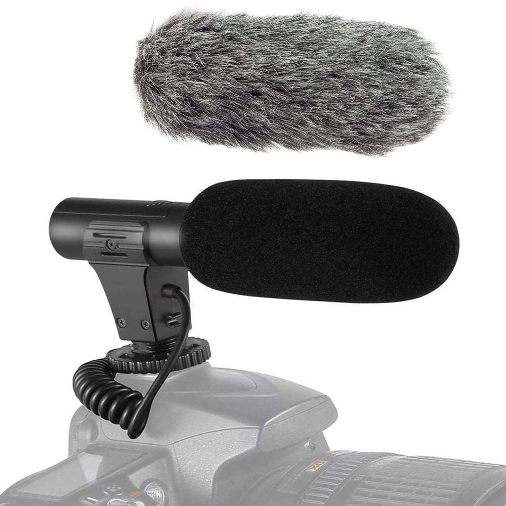 Camera Microphone External Microphone Compatible with SLR Directional Condenser Microphone Recording Microphone Unidirectional Digital Video Recording