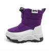 Amozi Snow Ski Long and Boa Winter Size KB9908 Kids' Boots, Snowshoes, Boots, Boots, Girls' Boys', Fabric, Warmth, Purple, 17.0cm,