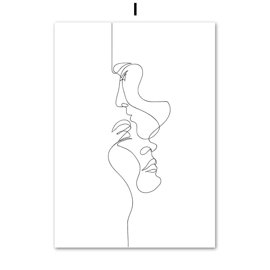 Posters Prints Canvas Painting Nordic Minimalist Wall Art Pictures For Living Room Home Decor Abstract Woman Face Hands Line