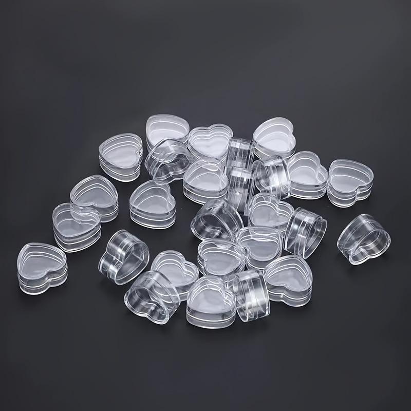 10pcs Heart-Shaped Plastic Cosmetic Jar Set - Refillable Travel Containers for Lip Balm, Cream & More - Odorless