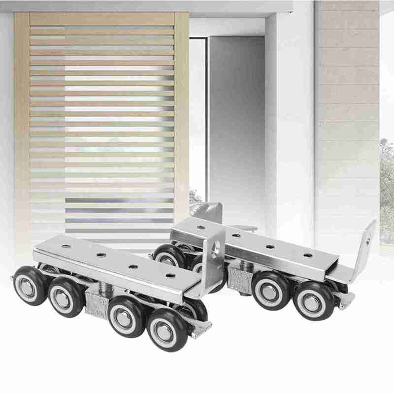 1 Pair 8 Wheels Sliding Door Rollers Hardware Hanging Wheels Silent Rail Wheel