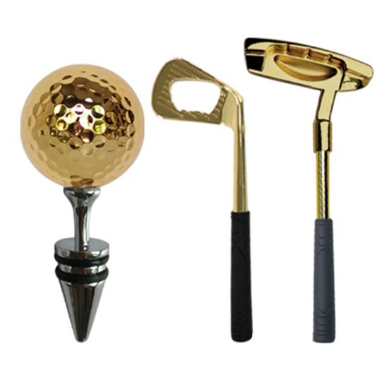 3 ks Sada otvíráku na víno, zátky na víno, slitina zinku, vývrtka, ergonomický design, otvírák na láhve pro milovníky golfu a piva