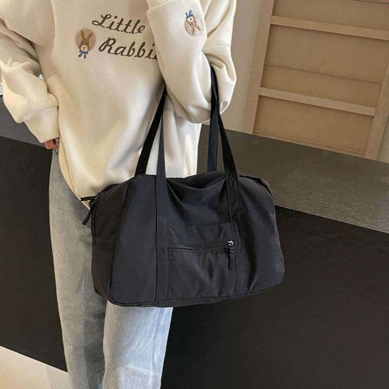 Lightweight Large Capacity Travel Bag solid color Women's Shoulder Bag Commuter Tote Bag