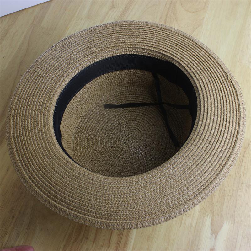 Sunscreen hat, sunshade belt buckle, flat hat, top hat, outdoor beach outing, straw hat, female summer versatile flat brim tide
