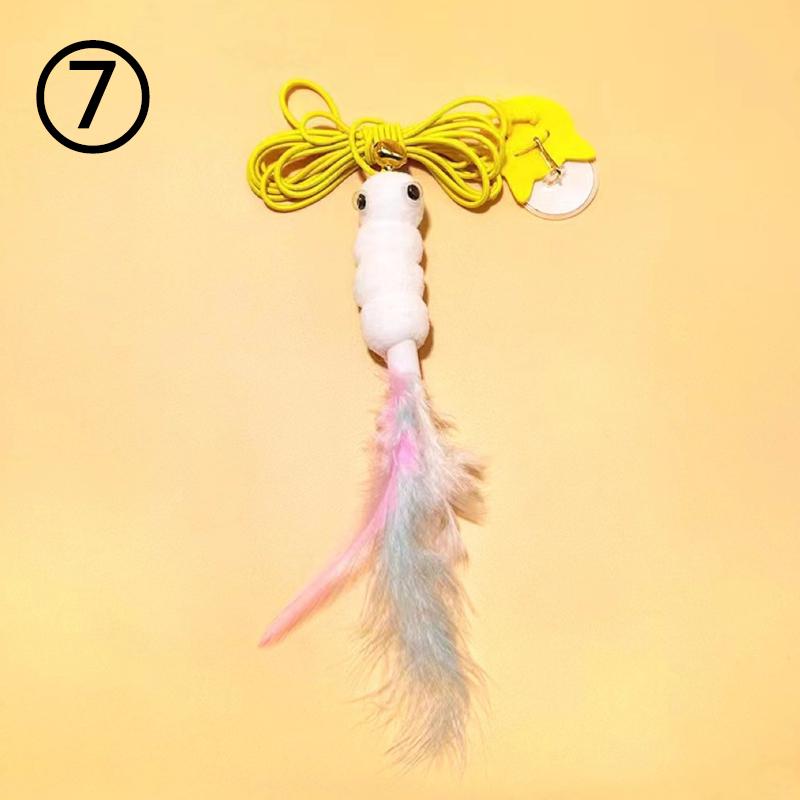 

Simulation Cat Toy Cat Scratching Rope Feather Funny Kitten Playing Game Interactive Toy Retractable Hanging Door Pet Supplies