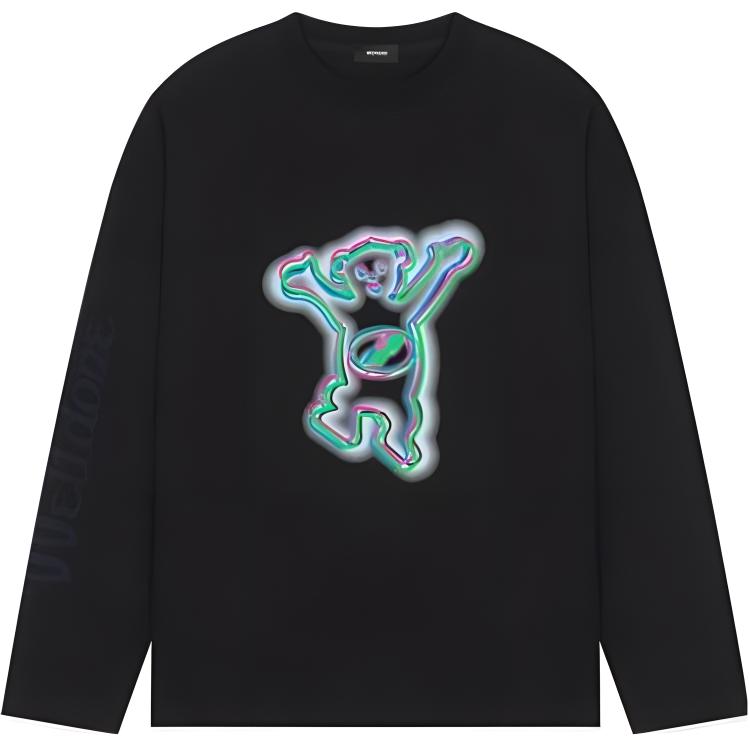 WE11DONE Graphic print Long sleeve T shirt WD-TT3-22-833-U-BK