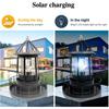 anso Solar Powered LED Rotating Lighthouse Night Light Outdoor Garden Home Decor Lamp (Black)