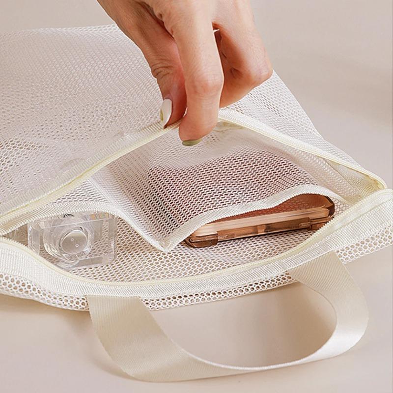 Portable Mesh Makeup Toiletry Storage Bags Handbags Travel Washing Body Shower Tools Organizer Hanging Cosmetic Organizer Pouch