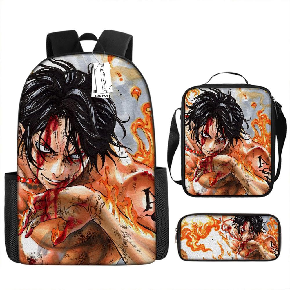 Surrounding ONE PIECE cartoon animation primary school students second or fourth grade lightweight burden reduction large capacity backpack bag
