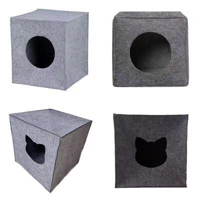 Foldable Felt Cat Bed & Handbag: Warm, Creative Outdoor Pet Bag & Litter Box Combo