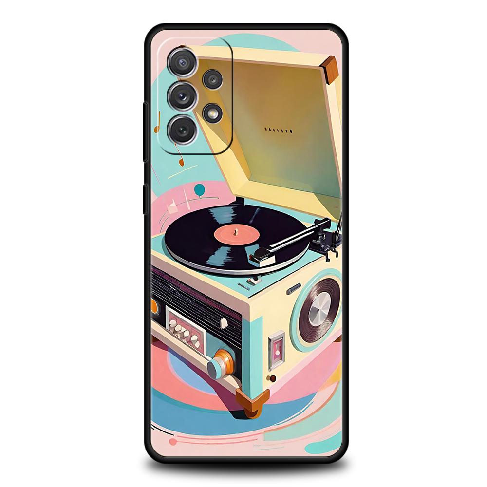

Чехол для телефона Samsung Galaxy A55 A53 A52 A52S A51 A41 A35 A32 A25 A23 A15 A13 A71 A72 5G Мягкий ТПУ корпус Ретро записывающее устройство Samsung A53 5G