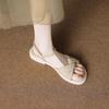 Flat beach Roman sandals  versatile for wearing outside 2025 new retro women's shoes