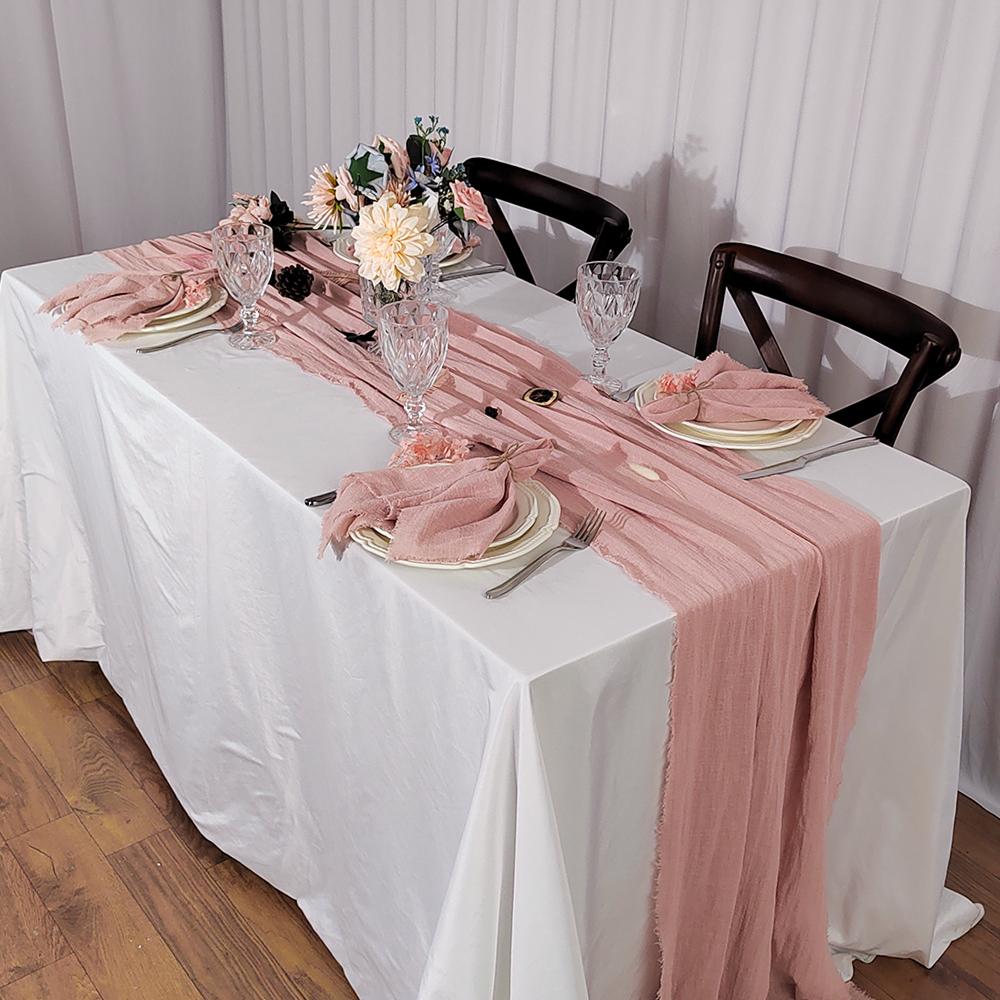 Gauze Table Runner Cotton Cloth Linen Cheesecloth Solid Color Washable Can Be Handmade For Tablecloth Wedding Decor Arch